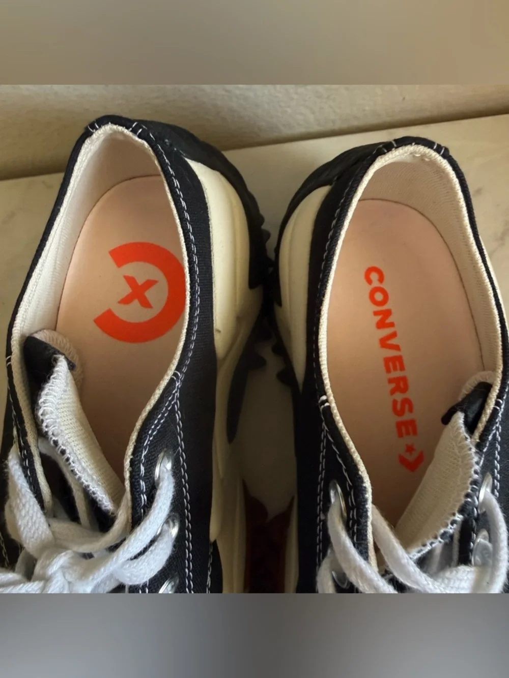 Converse Black White Brown Platform Sneakers